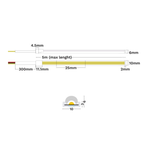 Banda LED Ten 10W 2700 K, Silicon Nova Luce