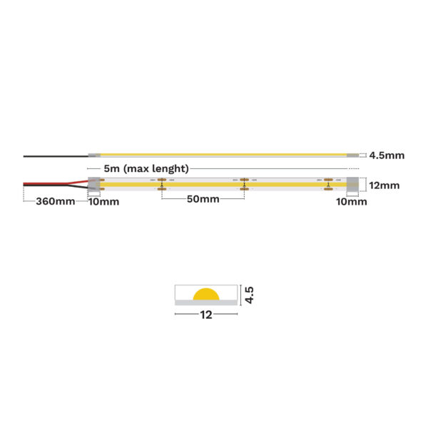 Banda LED Vida 12W 2700 K, Aluminiu Nova Luce