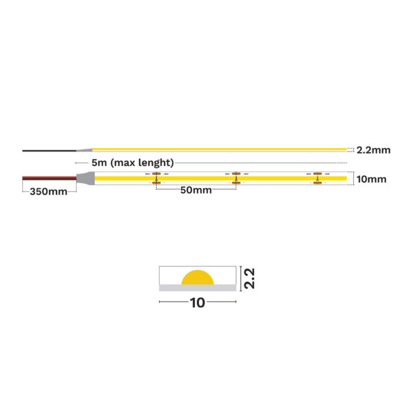 Banda LED Vida 12W 3000K, Aluminiu Nova Luce