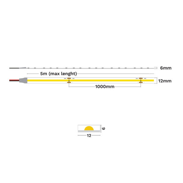 Banda LED Vida High Voltage 8W 4000K, Aluminiu Nova Luce