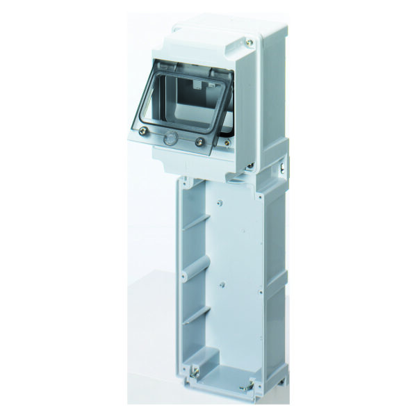 Baza Modulara cu Panou cu Fereastra si Sina EN50022 - Priza cu 1 Prize 16/32A / SELV - 6 MOD.EN50022 - IP66