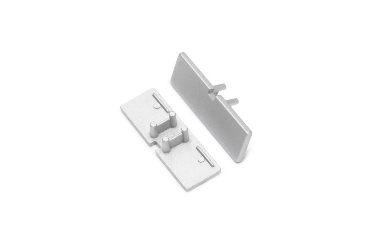 Capac terminal BACK10 cu gaura Argintiu pentru profil LED TOPMET