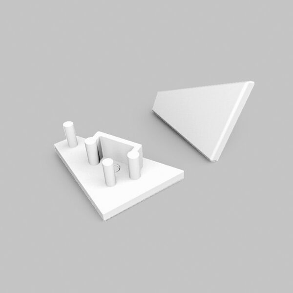 Capac terminal CORNER10 gen2 Alb pentru profil LED TOPMET