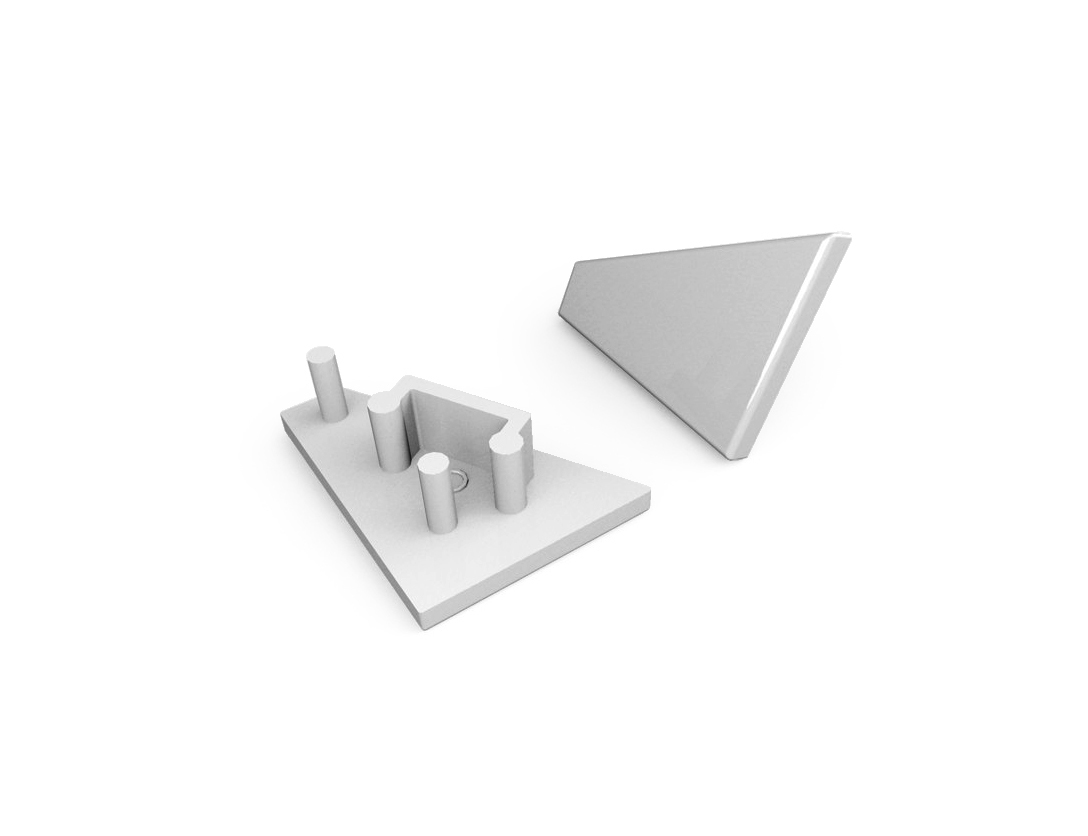 Capac terminal CORNER10 gen2 Argintiu pentru profil LED TOPMET Capac terminal CORNER10 gen2 Argintiu pentru profil LED TOPMET