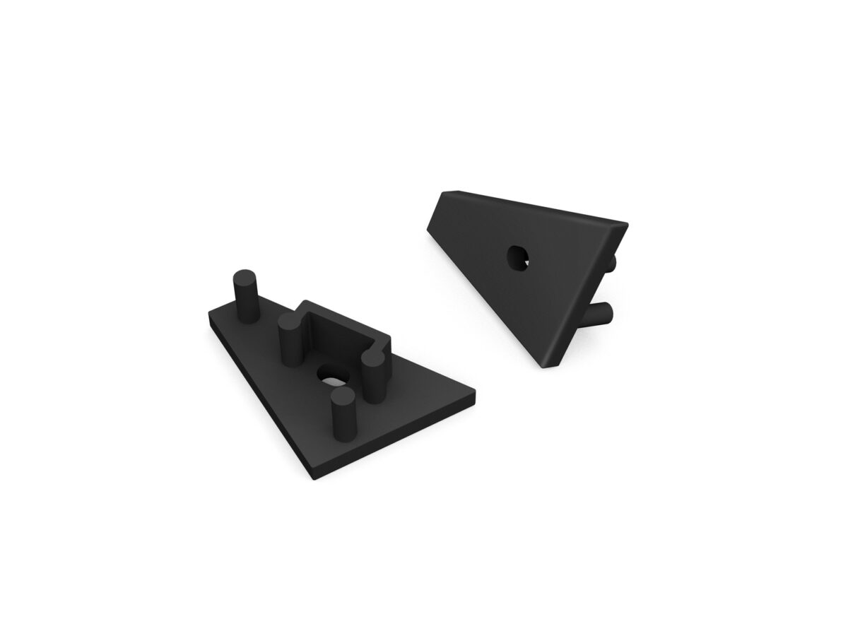 Capac terminal CORNER10 gen2 cu gaura Negru pentru profil LED TOPMET