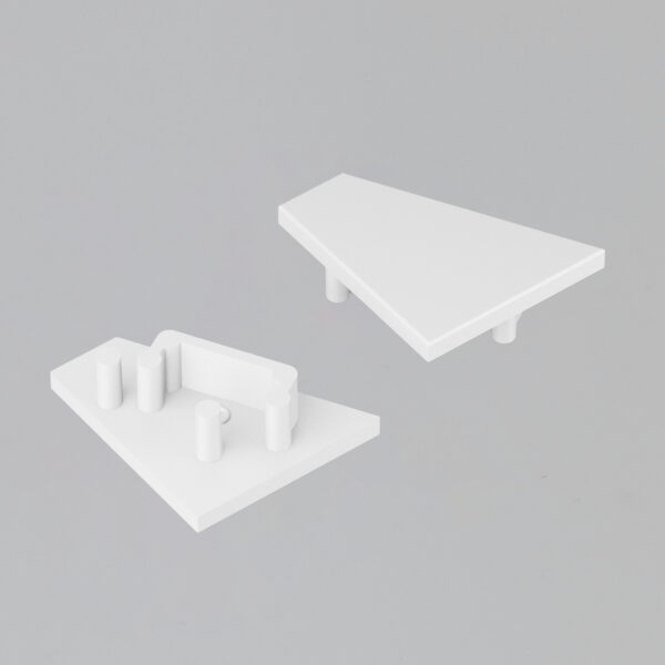 Capac terminal CORNER12.v2 Alb pentru profil LED TOPMET