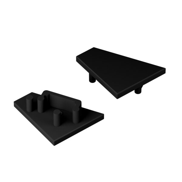 Capac terminal CORNER12.v2 Negru pentru profil LED TOPMET