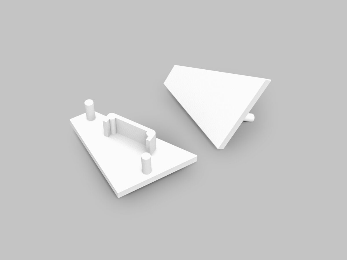 Capac terminal CORNER14 gen2 Alb pentru profil LED TOPMET