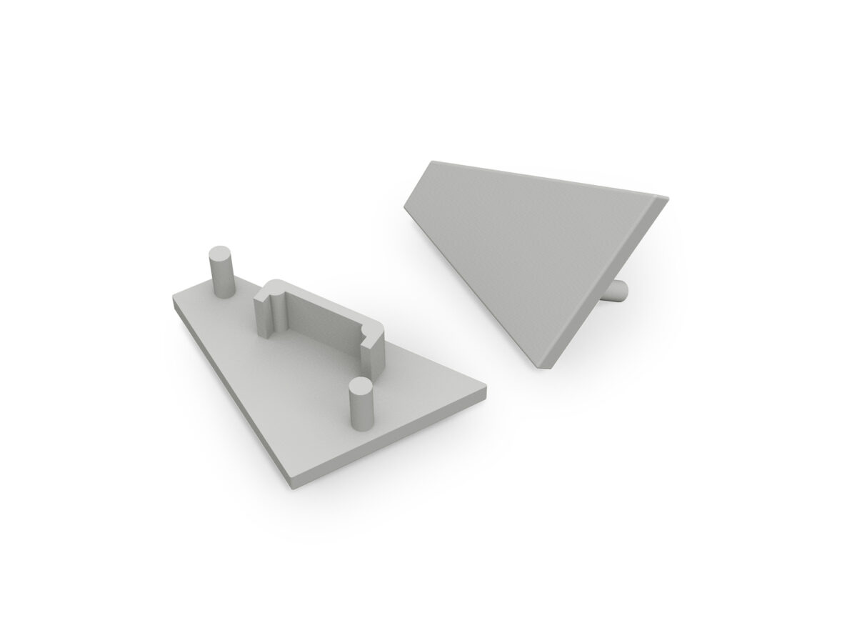 Capac terminal CORNER14 gen2 Gri pentru profil LED TOPMET