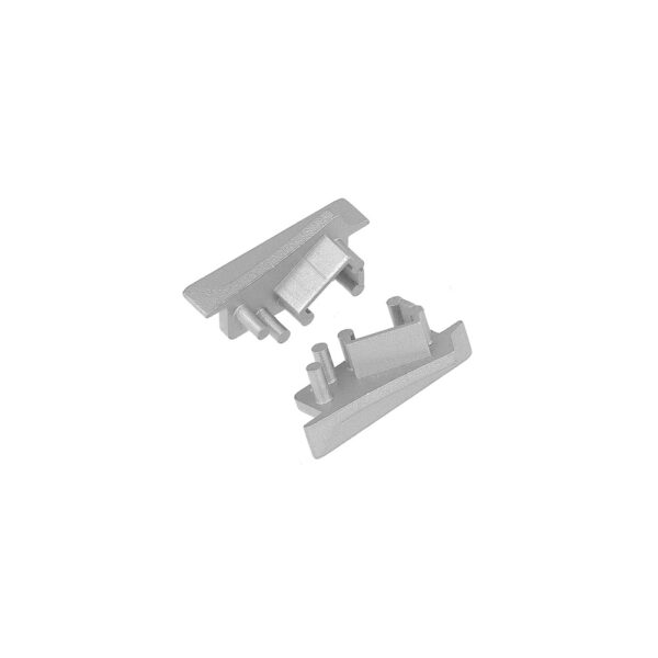 Capac terminal DIAGONAL10 cu gaura Argintiu pentru profil LED TOPMET