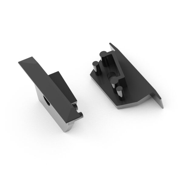 Capac terminal DIAGONAL14 cu gaura Negru pentru profil LED TOPMET