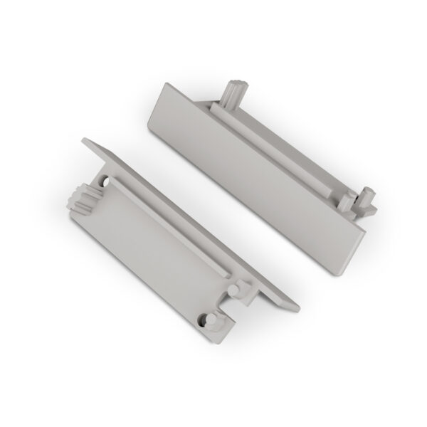 Capac terminal FLAT8 cu gaura Gri pentru profil LED TOPMET