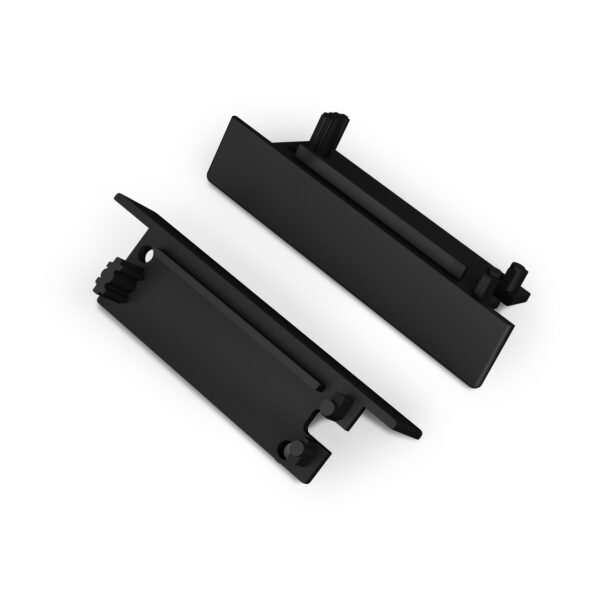 Capac terminal FLAT8 cu gaura Negru pentru profil LED TOPMET