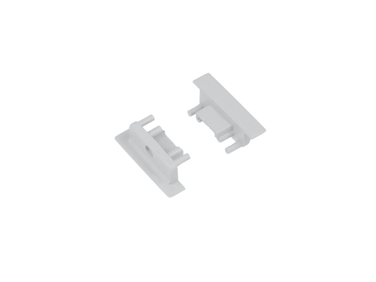 Capac terminal GROOVE10 gen2 SQ cu gaura Gri pentru profil LED TOPMET