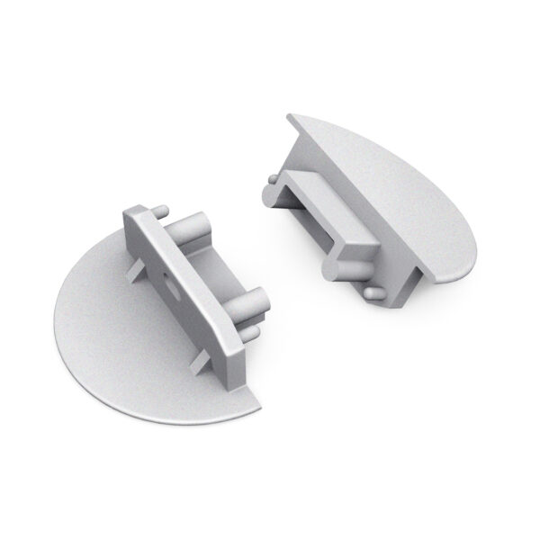 Capac terminal GROOVE14 gen2 cu gaura Argintiu pentru profil LED TOPMET