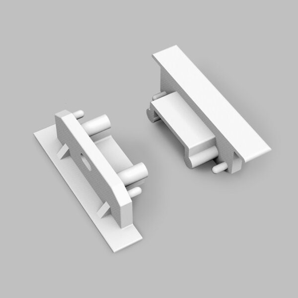 Capac terminal GROOVE14 gen2 SQ cu gaura Alb pentru profil LED TOPMET