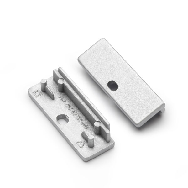 Capac terminal LAT24 cu gaura Argintiu pentru profil LED TOPMET