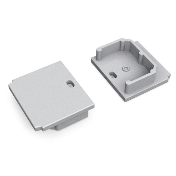 Capac terminal LINEA-IN20 TRIMLESS cu gaura Argintiu pentru profil LED TOPMET