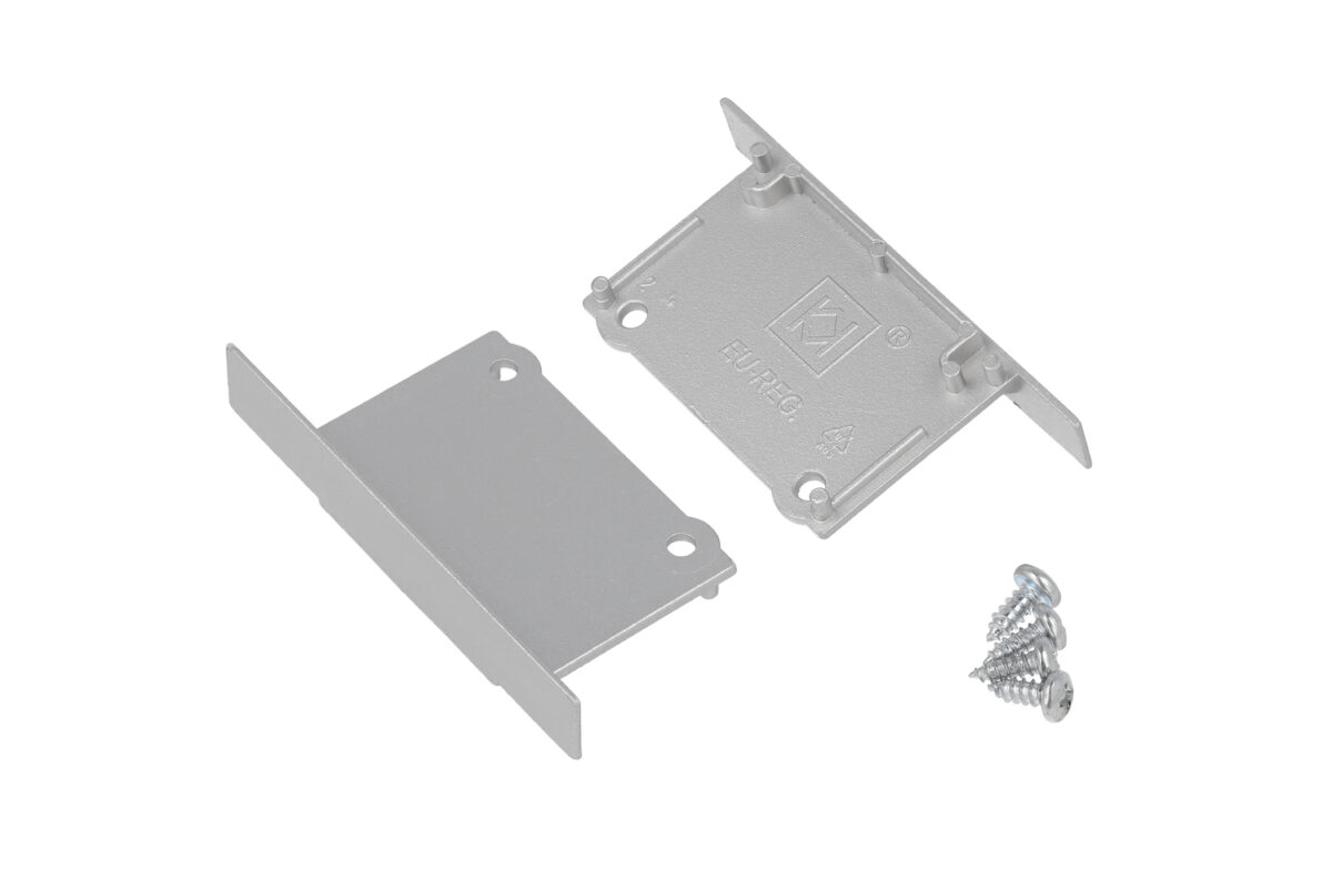 Capac terminal PHIL recessed Argintiu pentru profil LED TOPMET