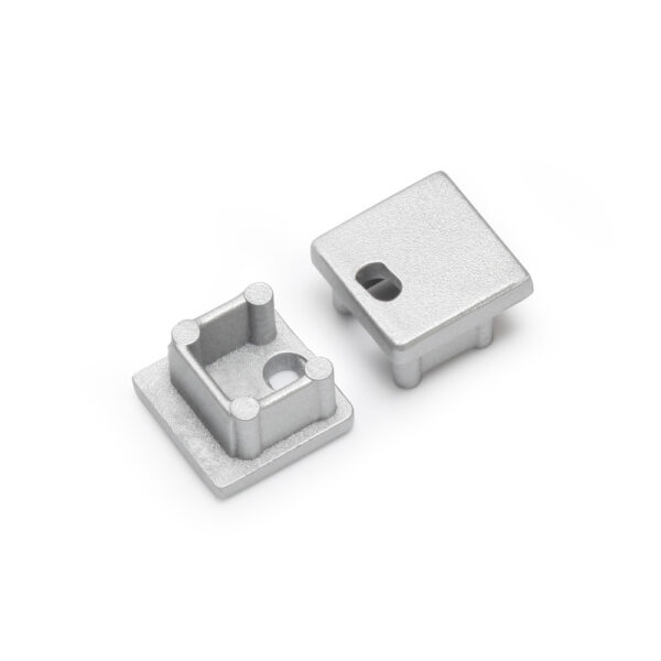 Capac terminal SMART10 cu gaura Argintiu pentru profil LED TOPMET