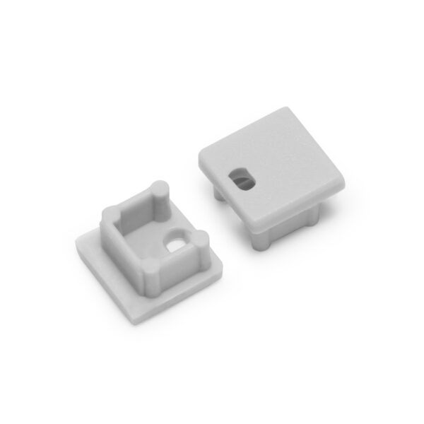 Capac terminal SMART10 cu gaura Gri pentru profil LED TOPMET