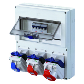 Combibloc Asd - Montaj Aparent - 1 Priza 2P+E 16A + 1 Priza 3P+E 16A + 1 Priza 3P+N+E 16A - IP55