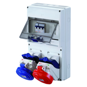 Combibloc Asd - Montaj Aparent - 1 Priza 2P+E 16A + 1 Priza 3P+N+E 16A - IP55