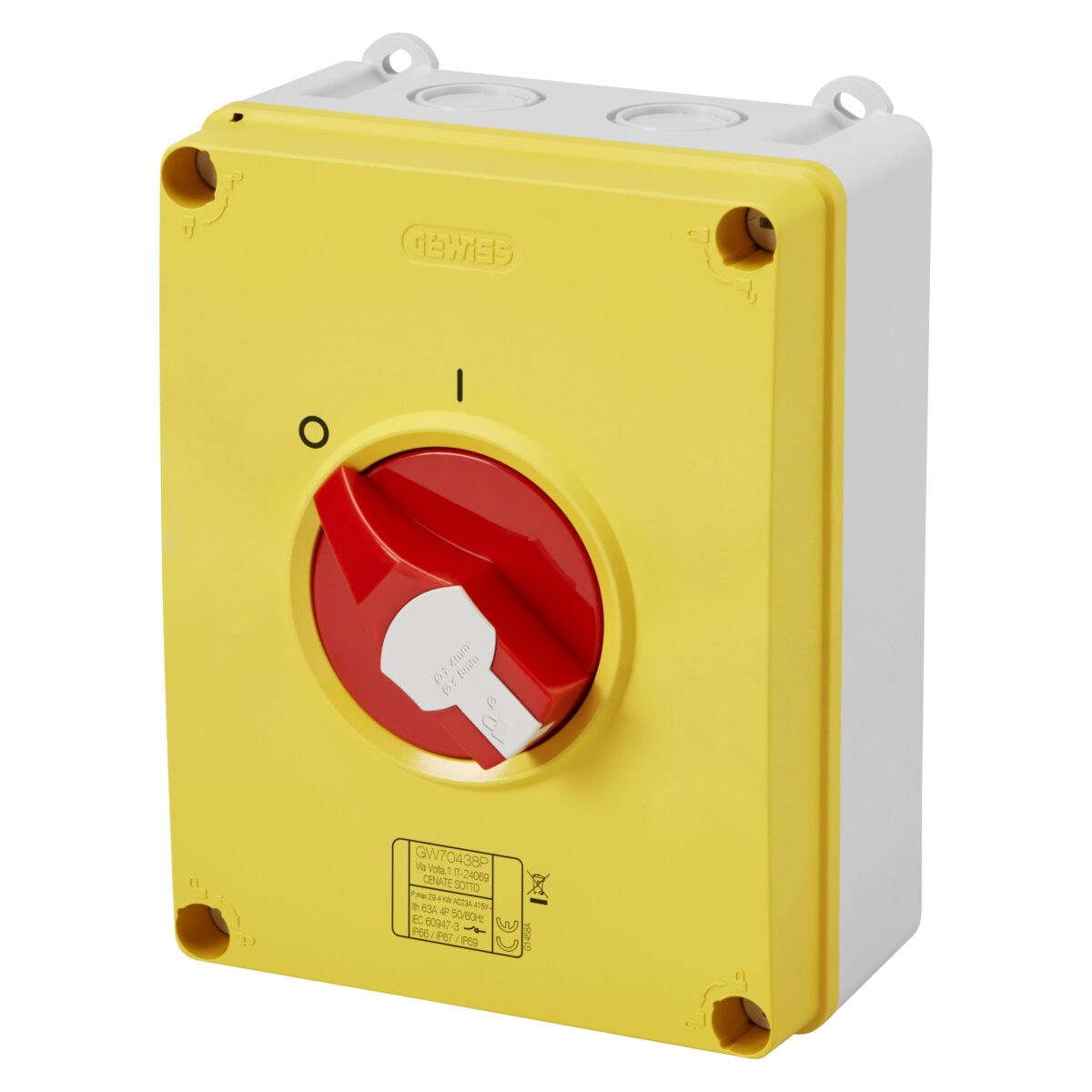 Comutator Rotativ – Urgenta – Cutie Material Izolant – 63A 3P+N – Buton Rosu Blocabil – IP66/67/69 Comutator Rotativ - Urgenta - Cutie Material Izolant - 80A 4P - Buton Rosu Blocabil - IP66/67/69