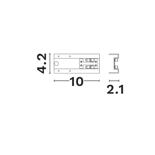 Conector Buxton, Negru si Aluminiu Nova Luce