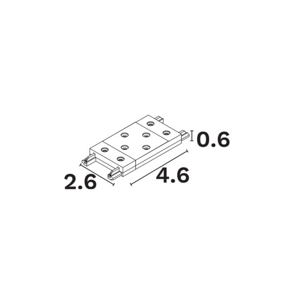 Conector Flat, Negru si Aluminiu Nova Luce