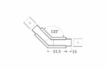 Conector LINEA-IN20 135 grade Negru Anodizat pentru profil LED TOPMET