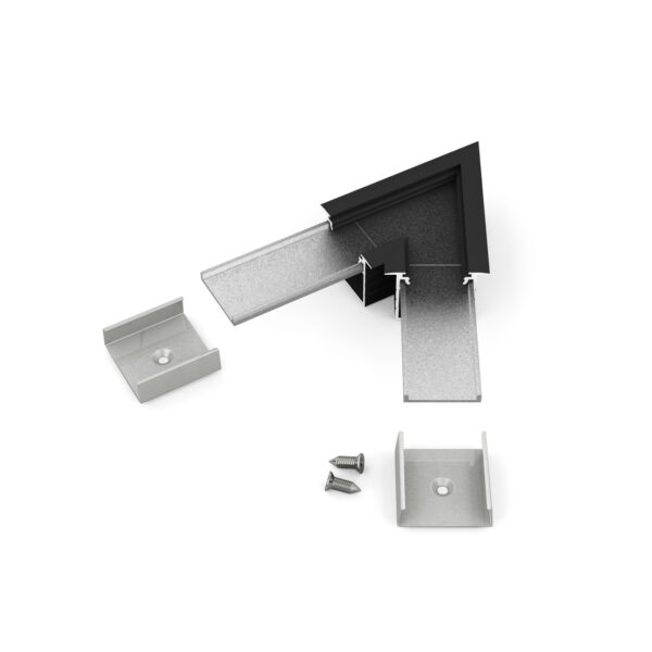 Conector LINEA-IN20 60 grade Negru Anodizat pentru profil LED TOPMET