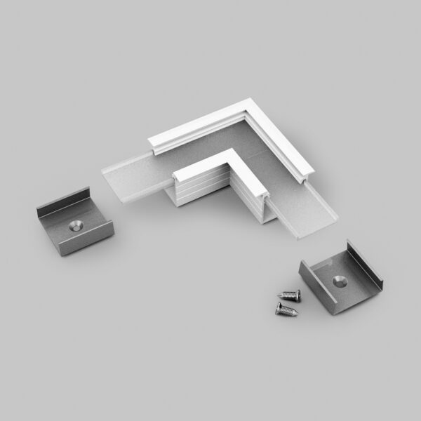 Conector LINEA-IN20 90 grade Alb vopsit pentru profil LED TOPMET