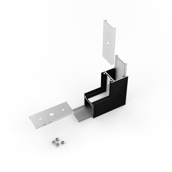 Conector LINEA20 270 grade bent Negru pentru profil LED TOPMET