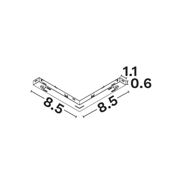 Conector Minimal, Alb si Policarbonat Nova Luce