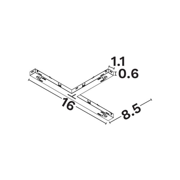 Conector Minimal, Negru si Policarbonat Nova Luce