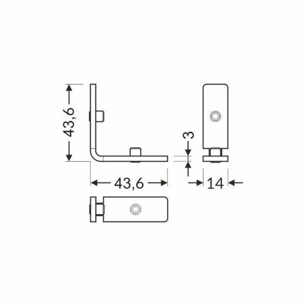 Conector Q 90 grade bent pentru profil LED TOPMET