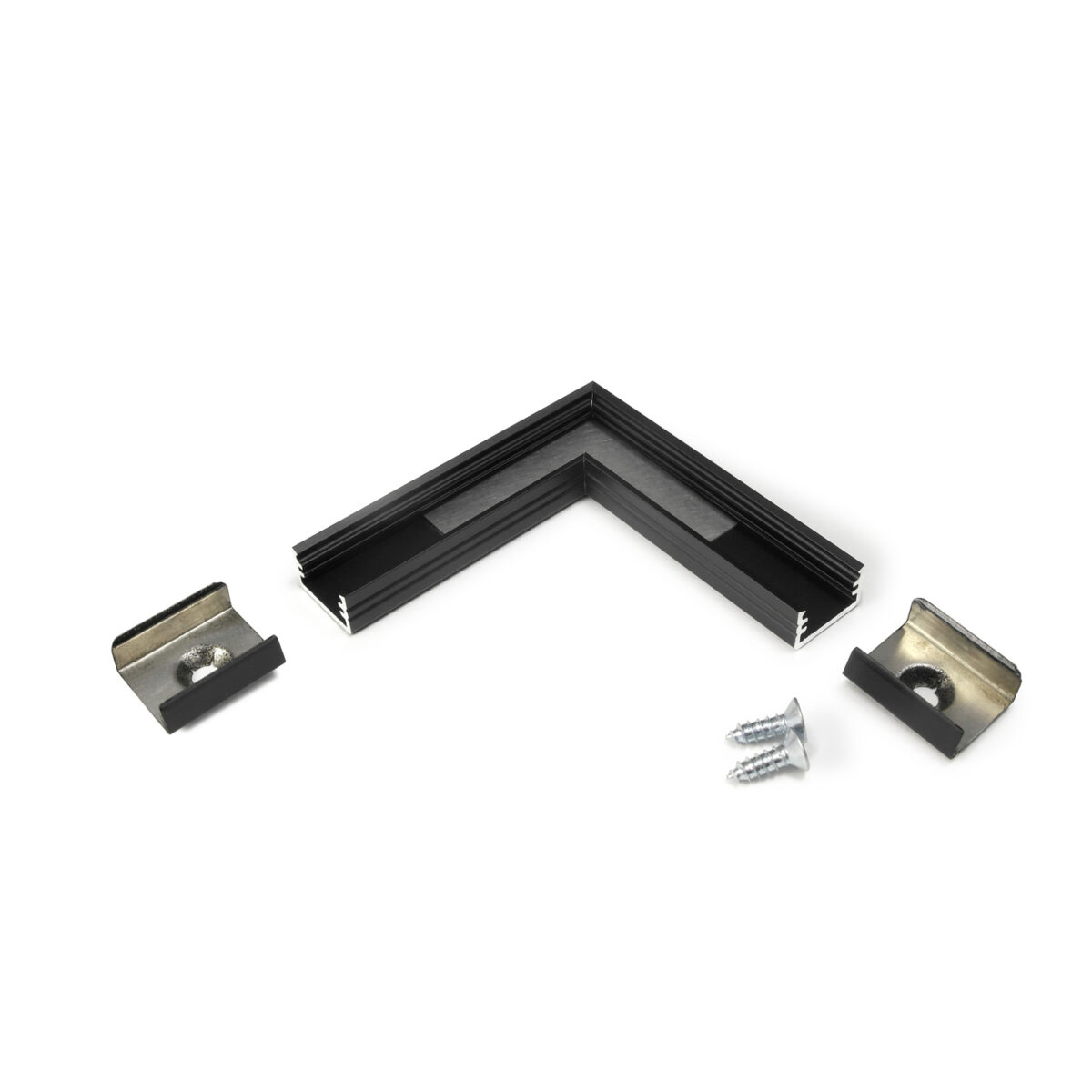 Conector SLIM8 90 grade Negru Anodizat pentru profil LED TOPMET