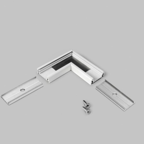 Conector SURFACE10 90 grade Alb vopsit pentru profil LED TOPMET