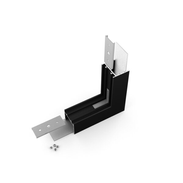 Conector VARIO30-02 270 grade bent Negru Anodizat pentru profil LED TOPMET