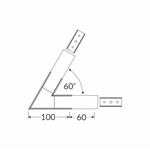 Conector VARIO30-02 60 grade Alb vopsit pentru profil LED TOPMET