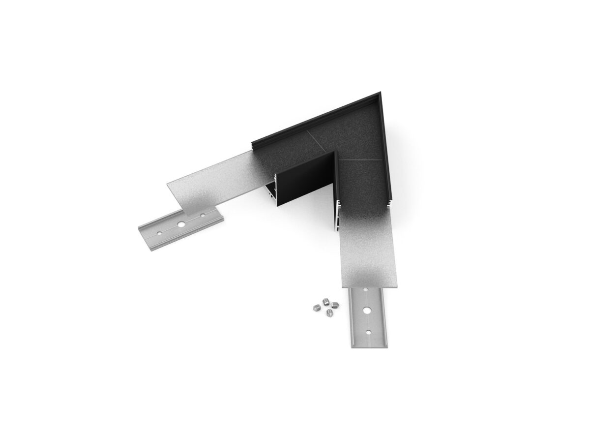 Conector VARIO30-02 60 grade Negru Anodizat pentru profil LED TOPMET