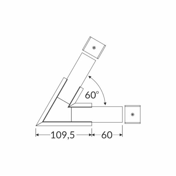 Conector VARIO30-07 60 grade Negru Anodizat pentru profil LED TOPMET