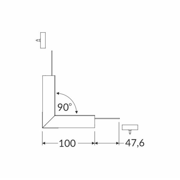 Conector VARIO30-07 90 grade bent Anodizat pentru profil LED TOPMET