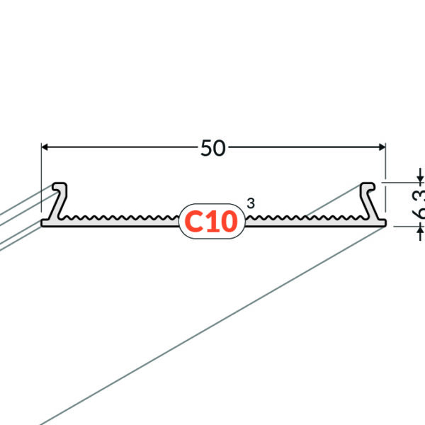 Dispersor C10 click 1000 lat pentru profil LED TOPMET