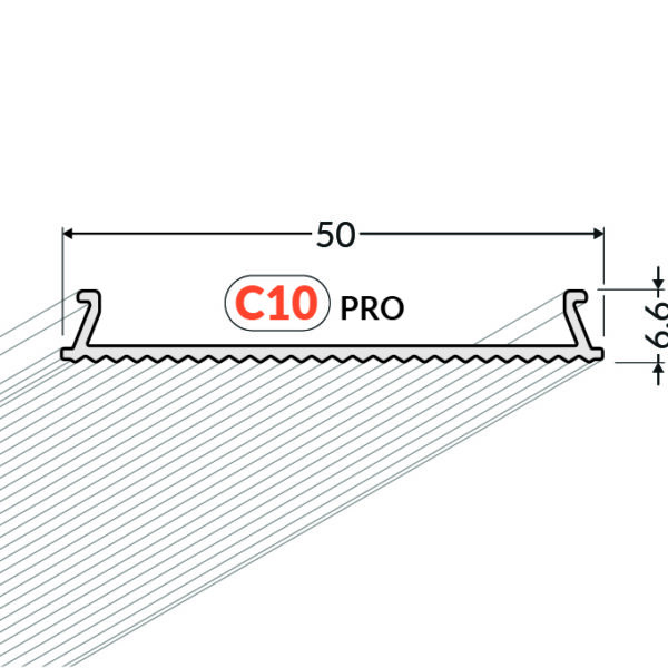 Dispersor C10 click 2000 pro pentru profil LED TOPMET