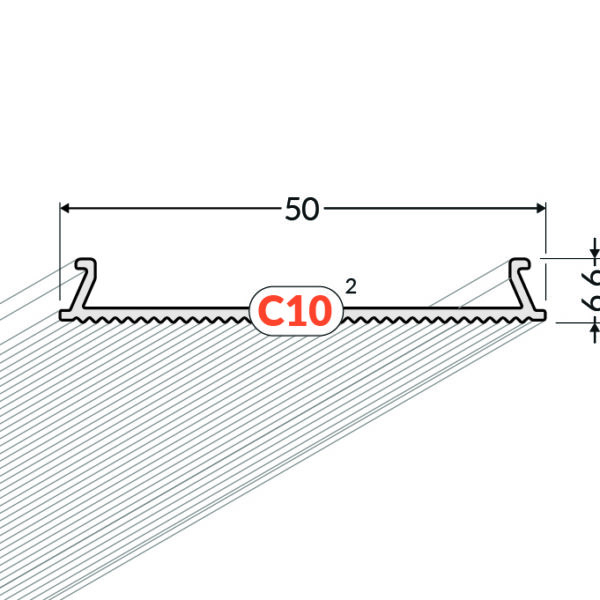 Dispersor C10 click 3000 ingust pentru profil LED TOPMET