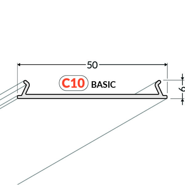 Dispersor C10 click 4100 basic pentru profil LED TOPMET