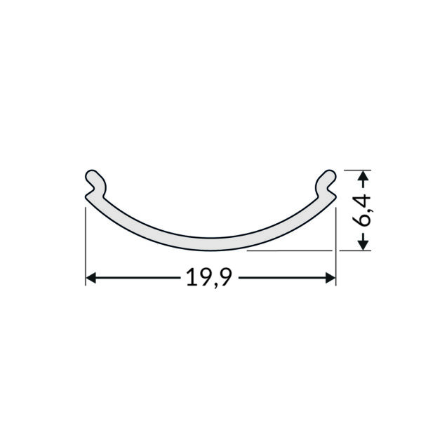 Dispersor D1 click 4100 Opal pentru profil LED TOPMET