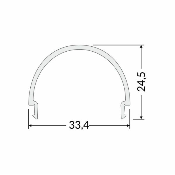 Dispersor D9 click 1000 Opal pentru profil LED TOPMET